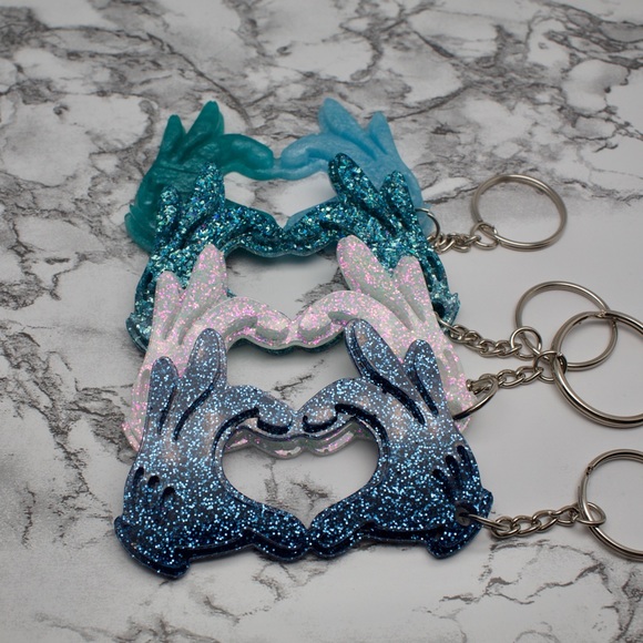 Mickey Mouse Glove Heart Keychain